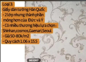 giấy dán tường hàn quốc giá rẻ ở quận 3
